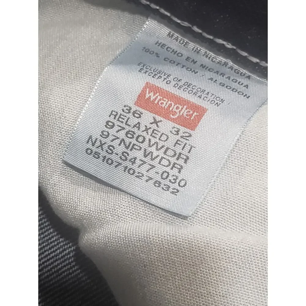 Wrangler Relaxed Fit Dark Denim Blue Jeans | Brand New w. Tags | Size 38 x 32